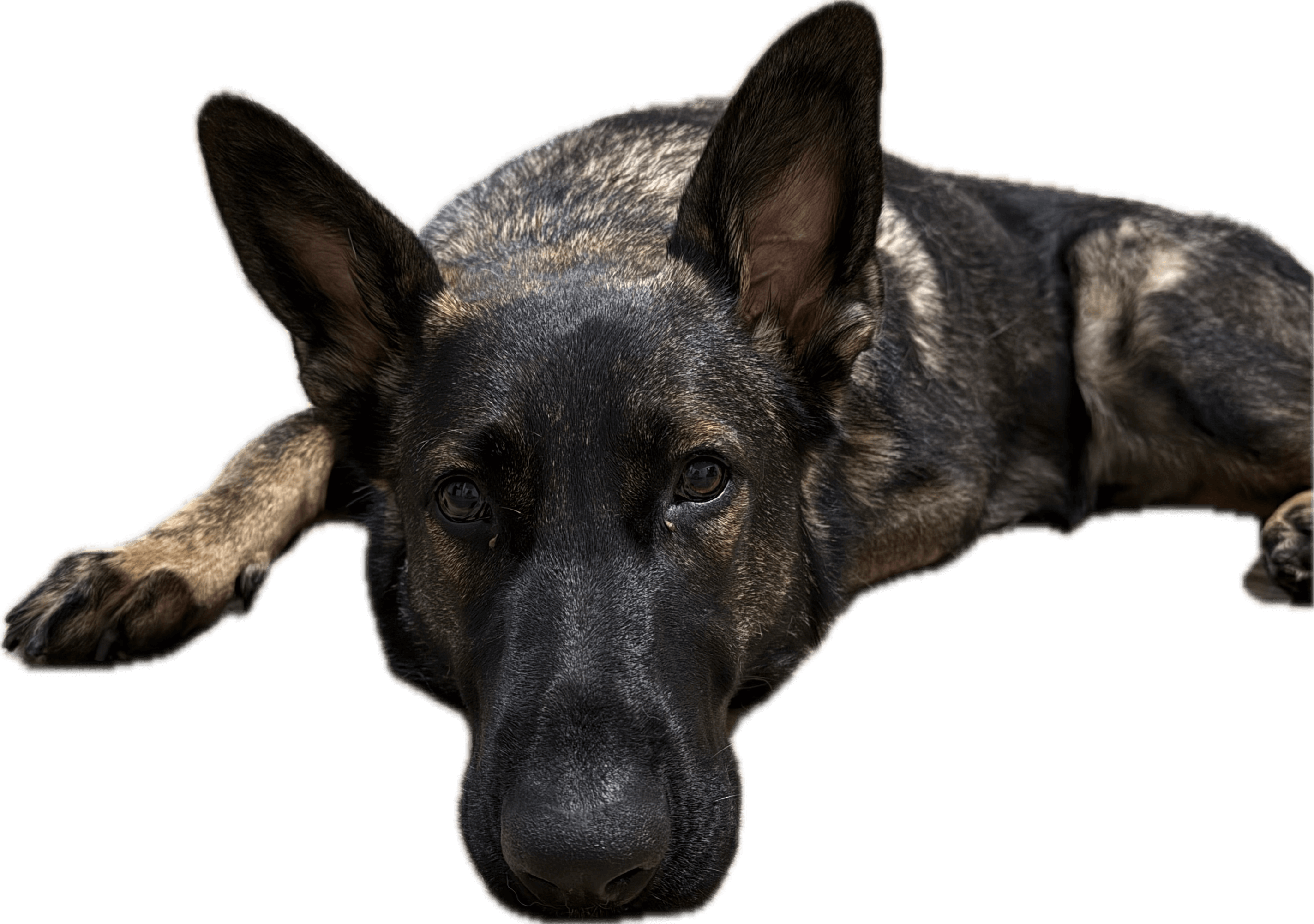 Rex, our certified mold detection German Shepherd